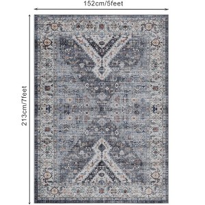 Area Rug Washable Rug Vintage Rug Indoor Floor Cover Print Distressed Carpet Foldable Accent Rug  Living Room Bedroom Dining Room - 1 of 4