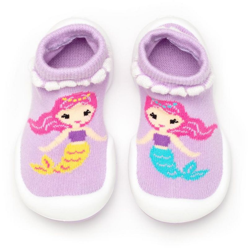 Komuello Baby Girl First Walk Sock Shoes Mermaid, 1 of 11
