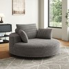 55" Fluffy Corduroy Chenille Foam Swivel Chair,Modern 360° Sleeper Lounge Seat for Living Room or Bedroom–The Pop Home - 3 of 4