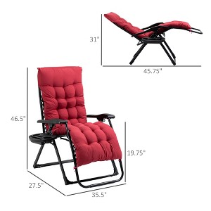 TiramisuBest Zero Gravity Chair, Folding Reclining Lounge Chair with Padded Cushion, Side Tray for Indoor and Outdoor, Supports up to 264 lbs., Red - 1 of 4
