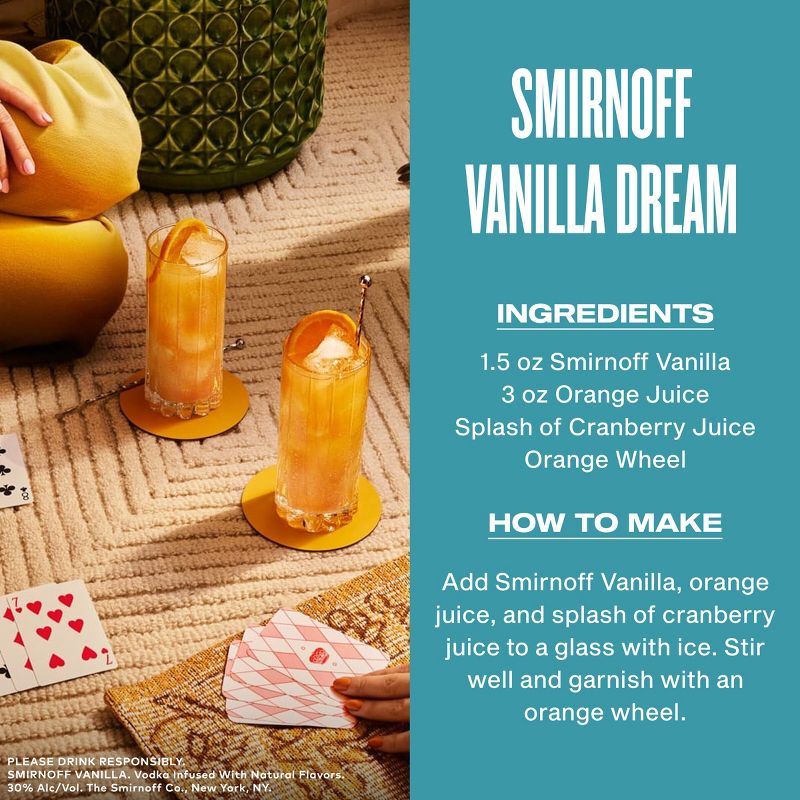 Smirnoff Twist of Vanilla Flavored Vodka - 750ml Bottle, 5 of 8