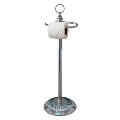 Freestanding Toilet Tissue Holder Chrome/Aqua - Nu Steel