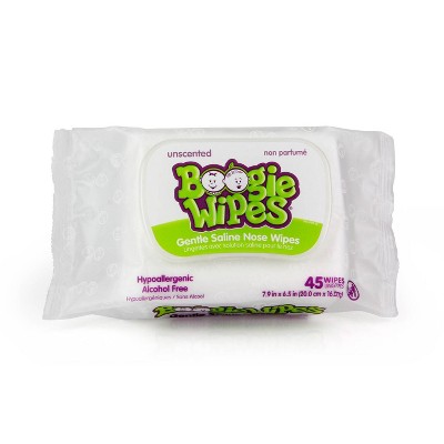 Boogie Wipes Saline Nose Wipes Unscented - 90ct : Target