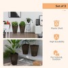 Okak 28IN Tall Plant Pots with Drainage Hole Set of 3, Weather-Resistant Outdoor Planter, Flower Pots for Garden, Patio, Backyard - 4 of 4