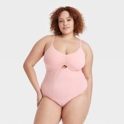 Women's Seamless Bodysuit With Keyhole - Colsie™ Pink 3x : Target