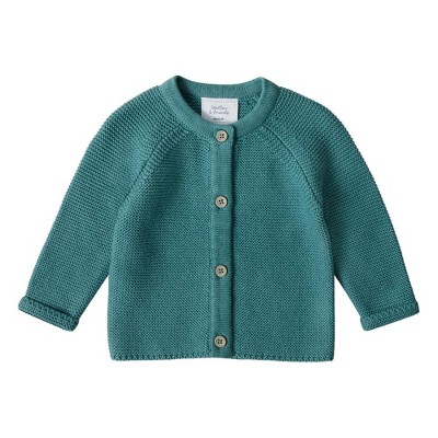 Stellou & Friends 100% Cotton Knit Norwegian Jacquard Design Baby Boys Girls Long Sleeve Cardigan Sweater - 18-24 Months / Navy With Cream