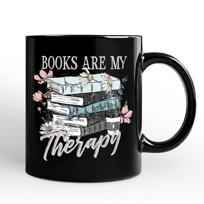 Books Are My Therapy Floral Vintage Mug, Reading Aesthetic Gift | OrnamentallyYou