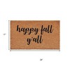 HomeRoots 17" X 29" Brown And Natural Fall Happy Fall Y'all Outdoor Coir Door Mat - 3 of 4