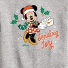 Boys' - Disney - Minnie Mouse Sending Joy Christmas Graphic Long Sleeve Fleece Sweatshirt - 2 of 4