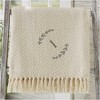 Personalization Mall Floral Wreath Embroidered Initial Afghan Throw Blanket - 4 of 4