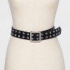 Women's Double Laser Cut Adjustable Western Grommet Belt - Wild Fable™ Black - 2 of 2