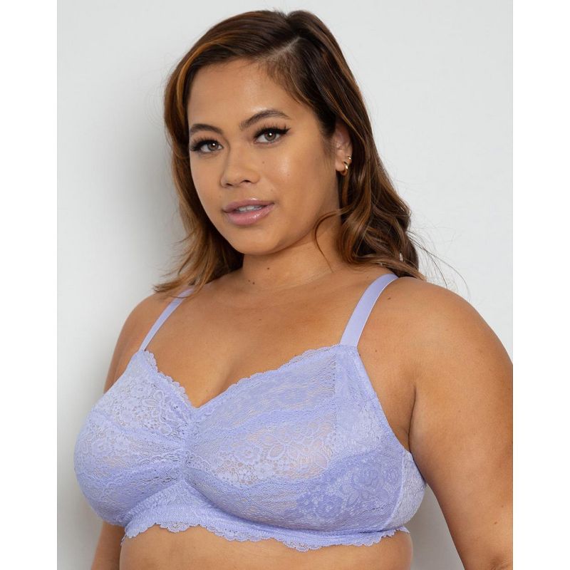 Curvy Couture Women's Luxe Lace Wireless Bralette, 3 of 7