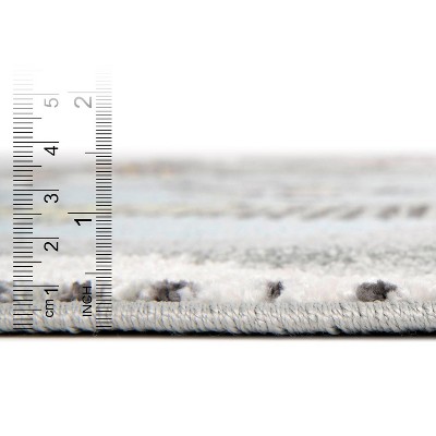 Gray Oval Kids Jungle Animals Stain-Resistant Rug