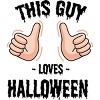 Girl's Design By Humans This Guy Loves Halloween By MultimediaOne T-Shirt - 2 of 3