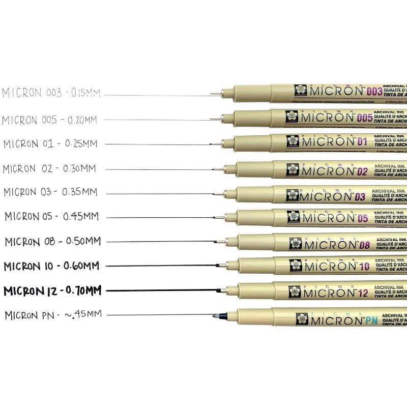 Sakura Pigma Micron Pens, Black, Pack of 3, 3 of 9