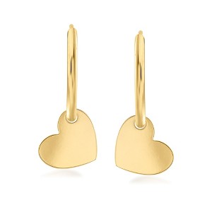 Ross-Simons Italian 14kt Yellow Gold Endless Hoop Earrings With Removable Heart Charms - 1 of 4