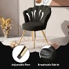 Black velvet decorative chair with gold metal legs, powder room vanity chair, living room upholstered guest chair - 3 of 4