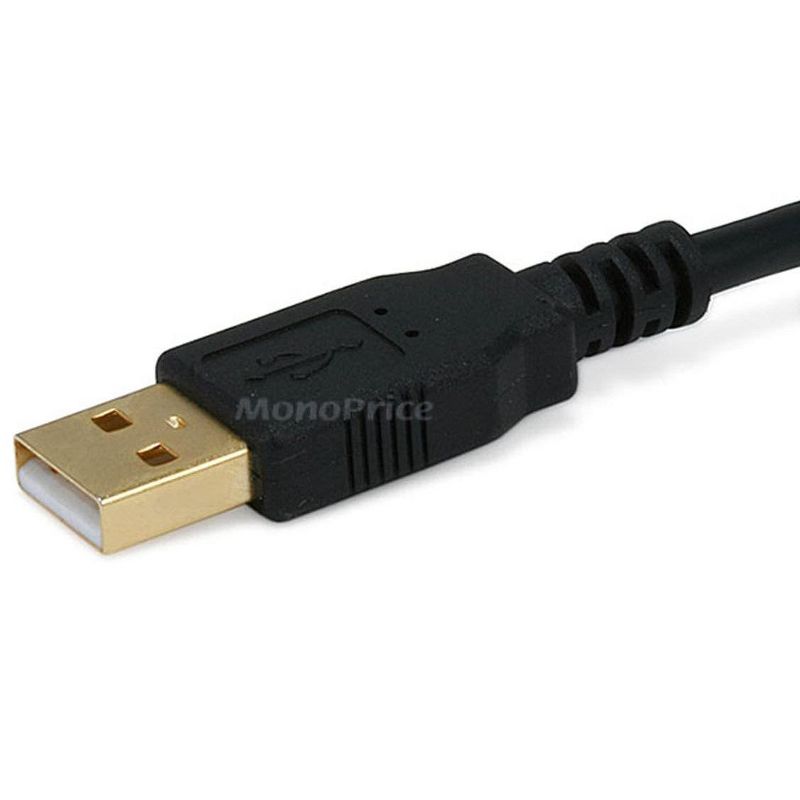 Monoprice USB 2.0 Cable - 6 Feet - Black | USB Type-A Male to USB Mini Type-B 5-Pin, 28/24AWG, Gold Plated For Digital Camera, Cell Phones, PDAs, MP3, 2 of 5