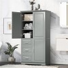 Bathroom Storage Cabinets With 3 Big Drawers And Adjustable Shelf, 62 Inch High Bathroom Cabinets, Bathroom Cabinets Modern -Cuddlewood - 3 of 4