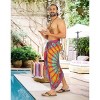 LA LEELA Men's Beachwear Wraps Vacation Lava Lava Bath Trunk Swimsuits Summer Swimwear Sarong Pareo Beach Wrap One Size Red, Abstract - 3 of 4