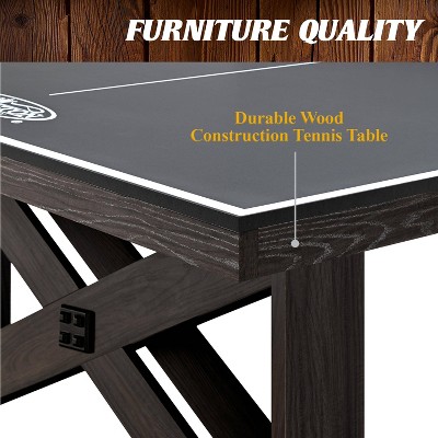 Barrington Fremont 9' Dark Wood Table Tennis Table with Metal Net