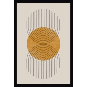 17" x 25" Perfect Point Yellow by The Miuus Studio Wood Framed Wall Art Print - Amanti Art: Modern Abstract Decor, Vertical Display - 1 of 4