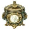 HomeRoots 9" Bronze Gold And White Resin Floral Scroll Jewelry Box With Lacquer and High-Gloss Finishes - 4 of 4