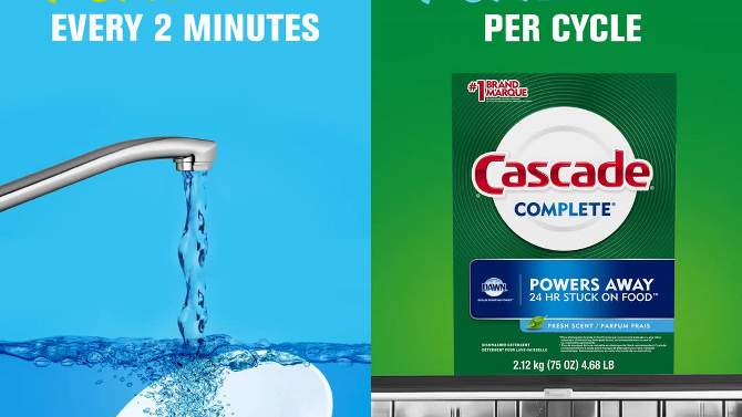 Cascade Fresh Scent Powder Dishwasher Detergent - 75oz, 2 of 13, play video