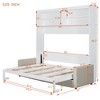 TiramisuBest Queen Size Murphy Bed with Sofa, Wall Bed with Cushion and Storage, White - 4 of 4