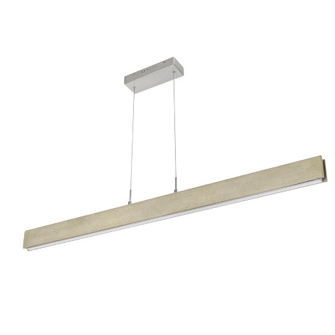 Cal Lighting Colmar dimmable integrated LED Rubber wood ceiling island light with adjustable steel braided cable. 30W, 2500 lumen, 3000K - image 1 of 3