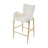 PAGED 28.75" Counter Height Bar Stools (Set of 2), Velvet Upholstered Bar Chairs with Golden Legs & Footrests - 4 of 4