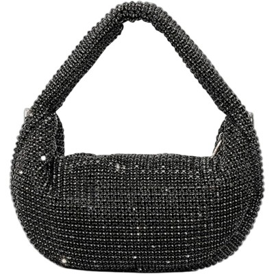 FATMOON Bling Full Glitter Knotted Handbag for Women Crystal Rhinestone Hobo Dumpling Bag Diamond Evening Clutch Crossbody Bag