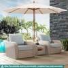 Tangkula 10FT Patio Umbrella Outdoor Table Market Umbrella with 8 Bamboo Ribs Pulley Lift and Ventilation Hole Beige - 2 of 4