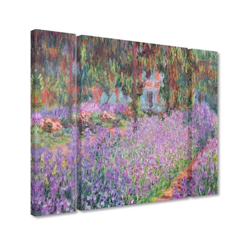 Trademark Fine Art -Claude Monet 'Artist's Garden at Giverny' Multi Panel Art Set Small, 1 of 4