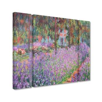 Trademark Fine Art -Claude Monet 'Artist's Garden at Giverny' Multi Panel Art Set Small