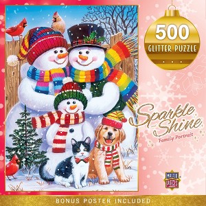 MasterPieces 500 Piece Glitter Christmas Jigsaw Puzzle - Family Portrait - 1 of 4