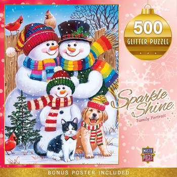 MasterPieces 500 Piece Glitter Christmas Jigsaw Puzzle - Family Portrait