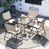 Tangkula 4 Pack Patio Folding Chairs w/ Backrests & Armrests Metal Frame Outdoor - 3 of 4