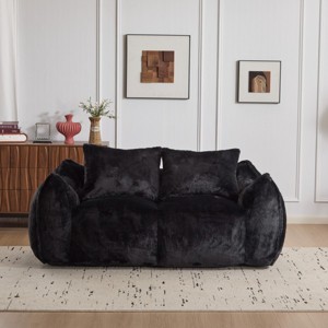 Faux Fur Giant Bean Bag Couch with Memory Foam Filling, Fluffy Loveseat Lounge Chair for Living Room or Reading Nook-Baofuwish - 1 of 4