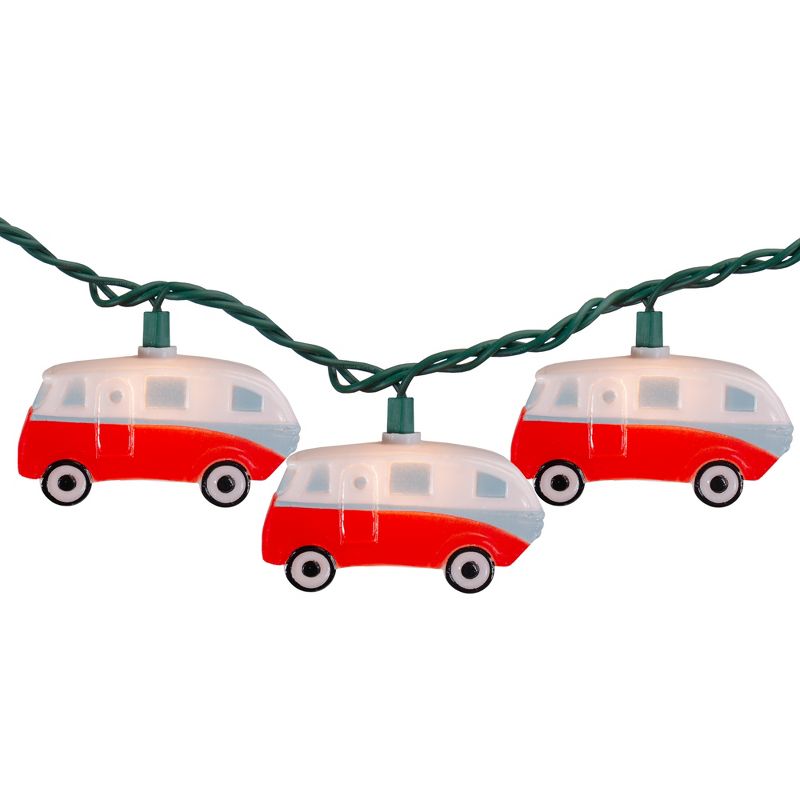 Northlight 10 Count Retro Camper Bus Novelty Summer String Lights, 6 ft Green Wire, 1 of 5