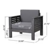FATMOON Modern Outdoor Acacia Wood Club Chairs with Comfortable Foam Cushions, Perfect for Patio, Garden, or Balcony - 3 of 4