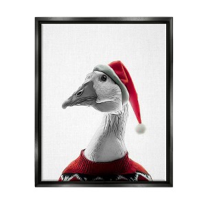 Stupell Industries Duck in Santa Hat, 17'' x 21'', Black - 1 of 4