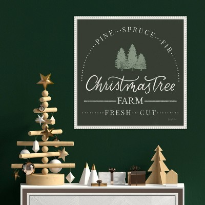 Amanti Art 22"x22" Vintage Christmas Sign I by Becky Thorns Framed Canvas Wall Art Print