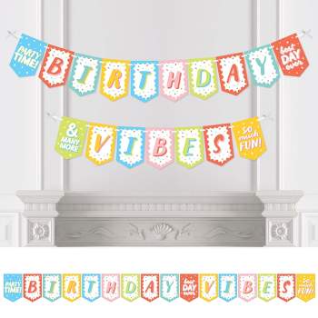 Big Dot of Happiness Party Time - Happy Birthday Party Bunting Banner - Party Decorations - Birthday Vibes