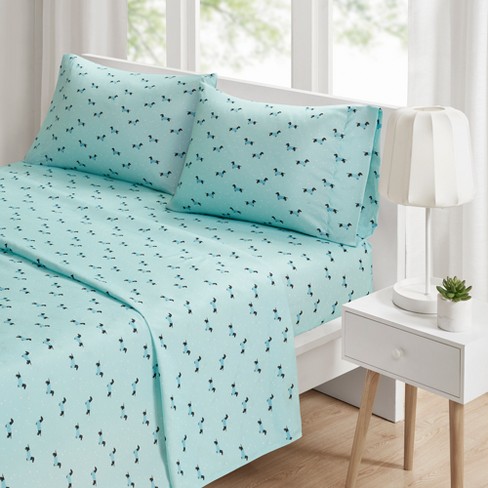 Twin Xl Novelty Printed Sheet Set Aqua, Twin Size Bed Sheets