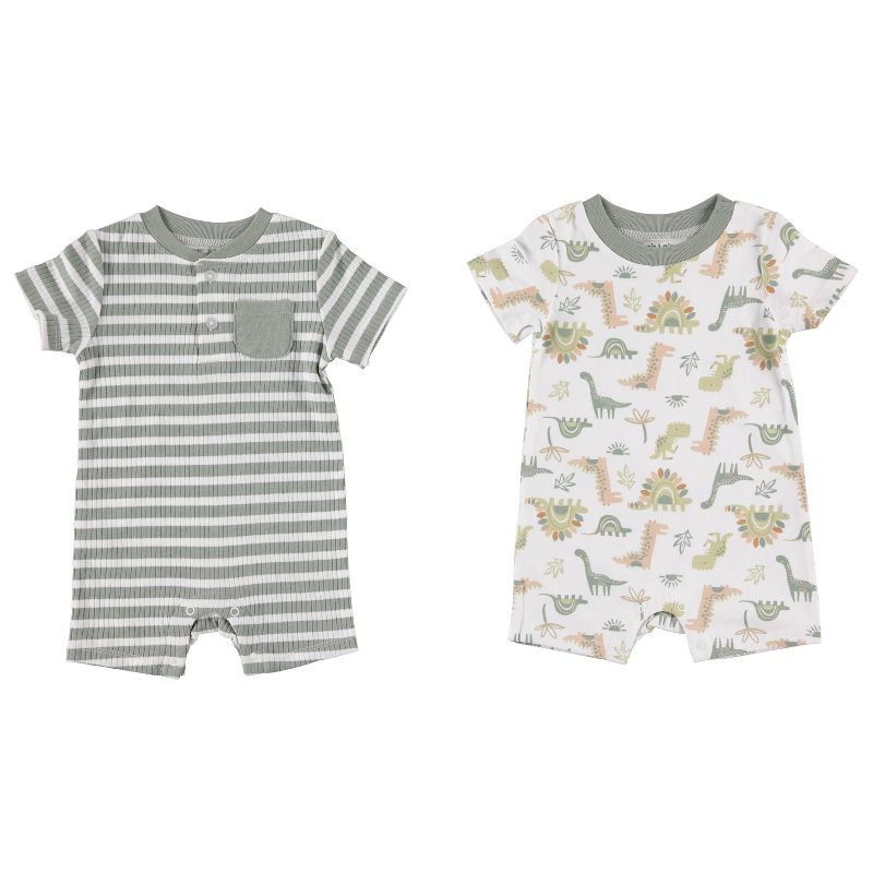 Chick Pea Baby Boy Baby Short Sleeve Romper 2 PC Set, 2 of 3
