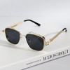 Anna-Kaci Unisex Geometric Square Sunglasses with Metal Frame and Industrial Side Bar Detailing - 2 of 3