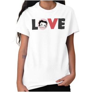 Betty Boop Cartoon Polka Dots Love Womens Graphic T Shirt Tees Brisco Brands - 1 of 4