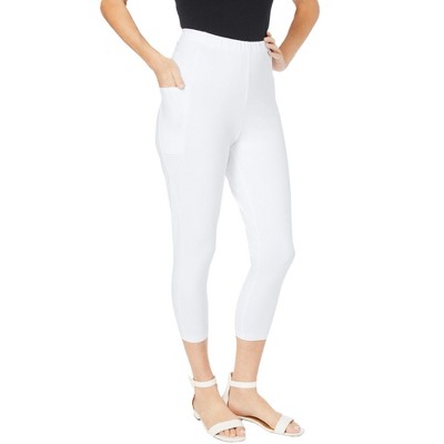 Roaman's Women's Plus Size Side-Pocket Essential Capri Legging