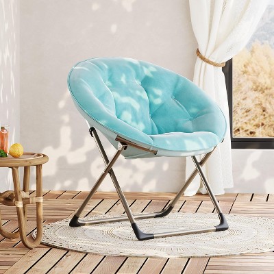 Comfy Oversized Saucer Chair - Plush Reading Lounger for Adults, Sturdy XL Frame, Foldable Accent Chair for Bedroom, Living Room & Dorm